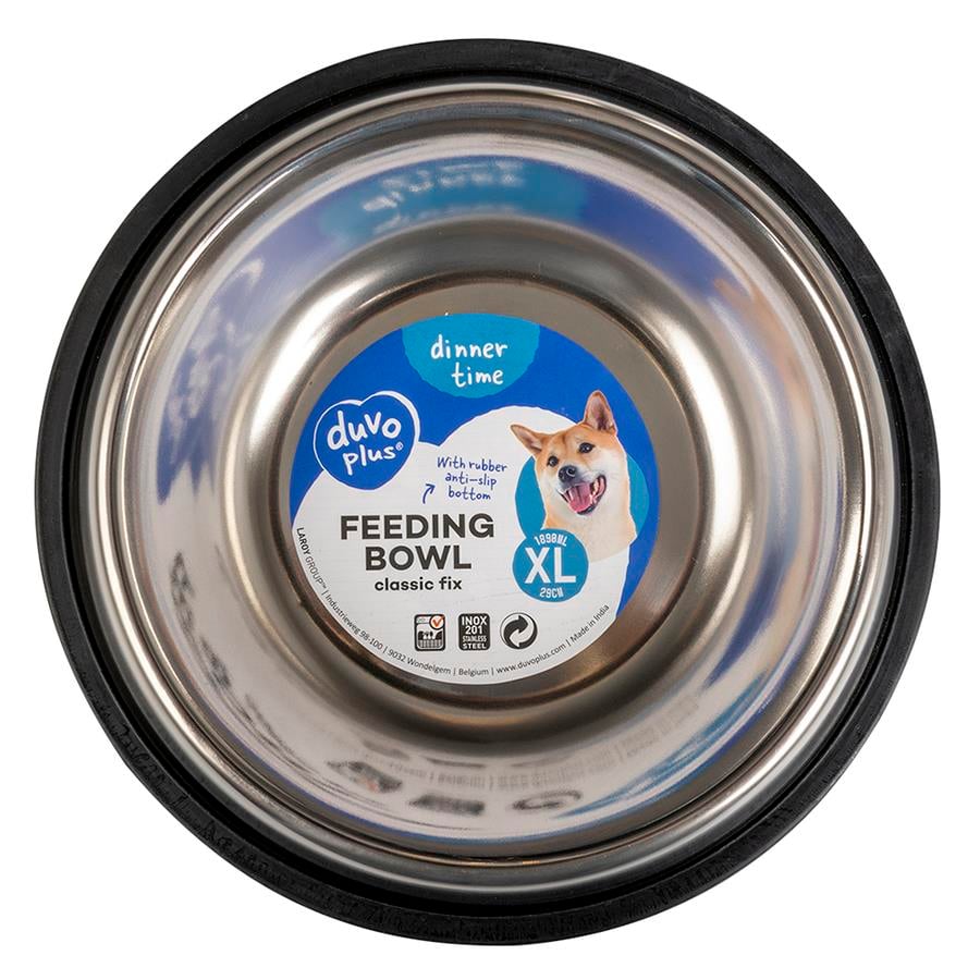 Duvo Klasik Paslanmaz Kedi Köpek Çelik Mama ve Su Kabı 1890 Ml