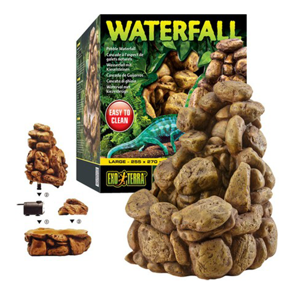 ExoTerra Çakıl Taşı Yüzeyli Şelale Teraryum Dekoru Large
