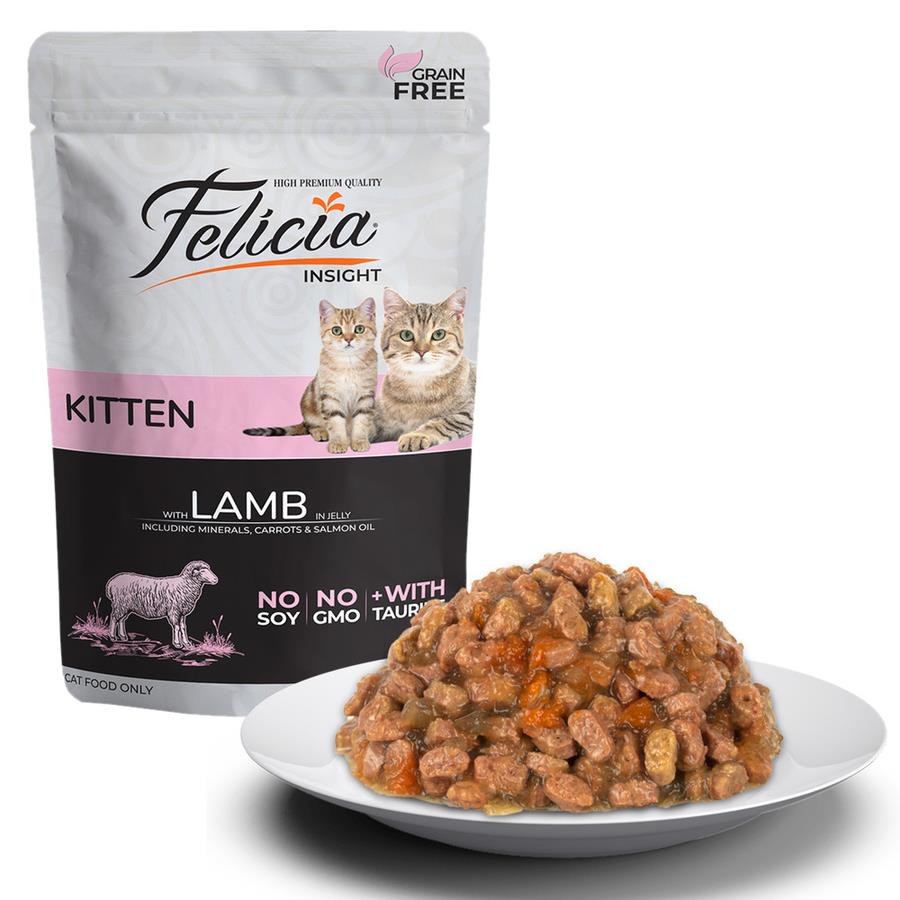 Felicia Tahılsız Pouch Kuzu Etli Yavru Yaş Kedi Maması 85 Gr