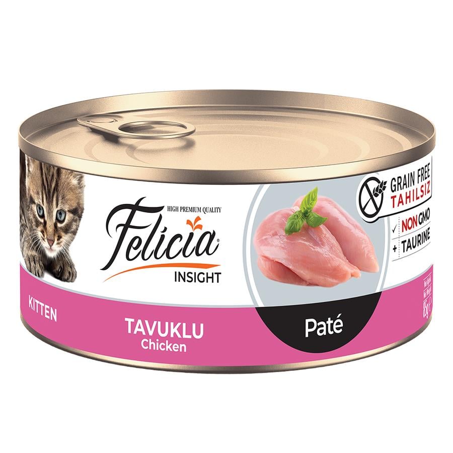 Felicia Tahılsız Tavuklu Kıyılmış Yavru Konserve Kedi Yaş Maması 85 Gr