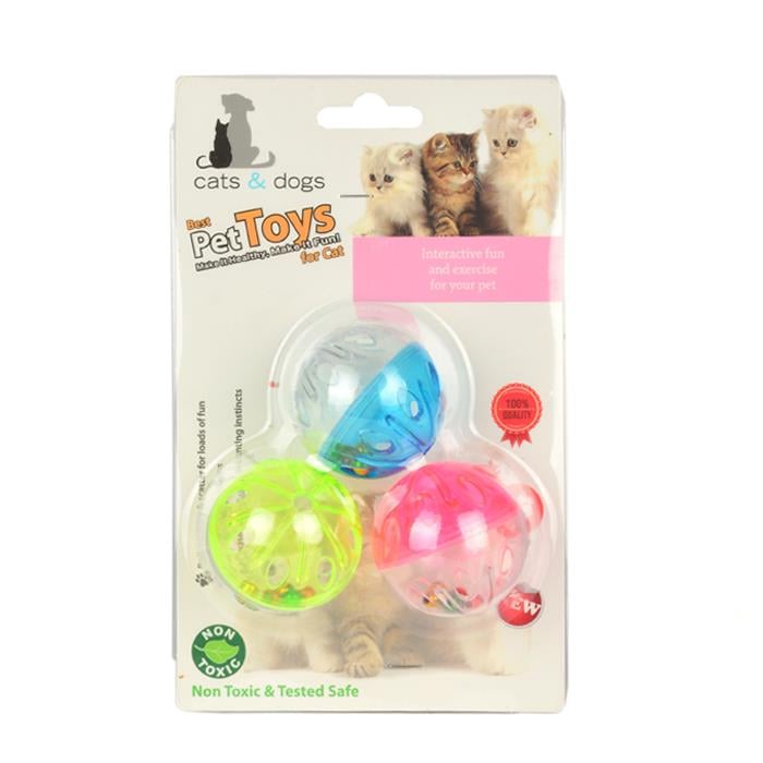 Flip Kedi Oyun Topu Çıngıraklı 3'lü