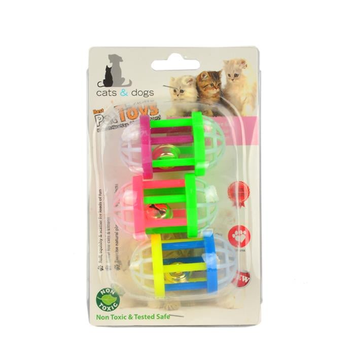 Flip Kedi Oyun Topu Elips Çıngıraklı 3'lü