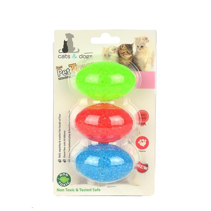 Flip Kedi Oyun Topu Elips Zilli 3'lü