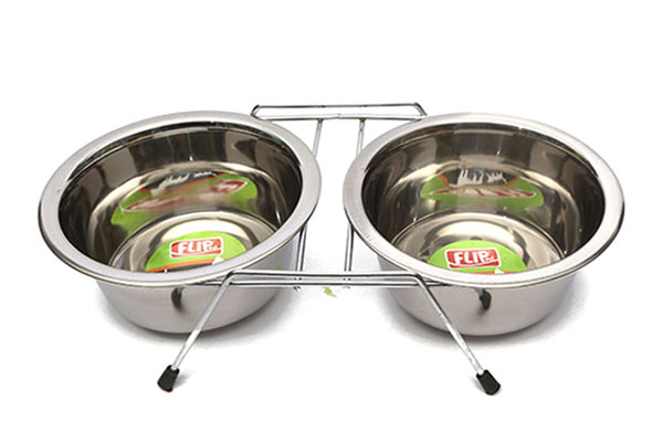 Flip Pet Tel Ayaklı İkili Çelik Mama Kabı 32 Oz 950 Ml