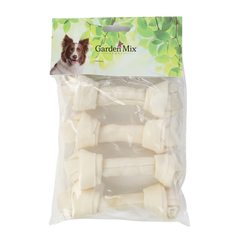 Gardenmıx Beyaz Düğümlü Deri Kemik 5-5,5 Gr – 4'lü