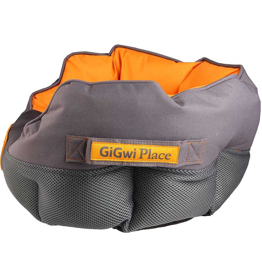 Gigwi Kanvas Gri Turuncu Kumaş Kedi Köpek Yatağı Large