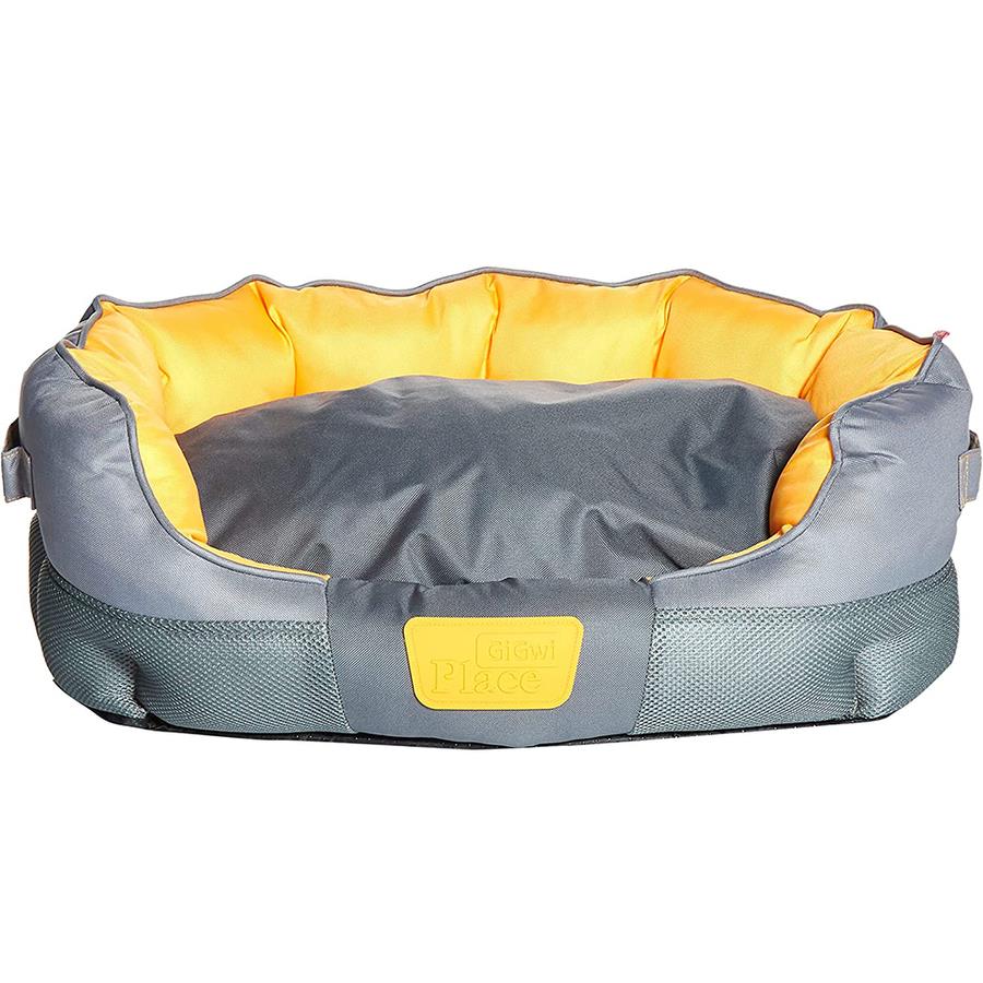 Gigwi Kanvas Kumaş Kedi Köpek Yatağı Gri Turuncu Medium