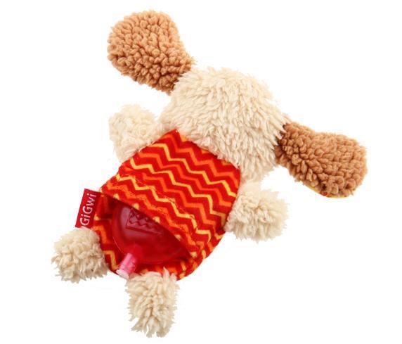Gigwi  Plush Friendz Sesli Fare Gri-Kırmızı Peluş Köpek Oyuncağı