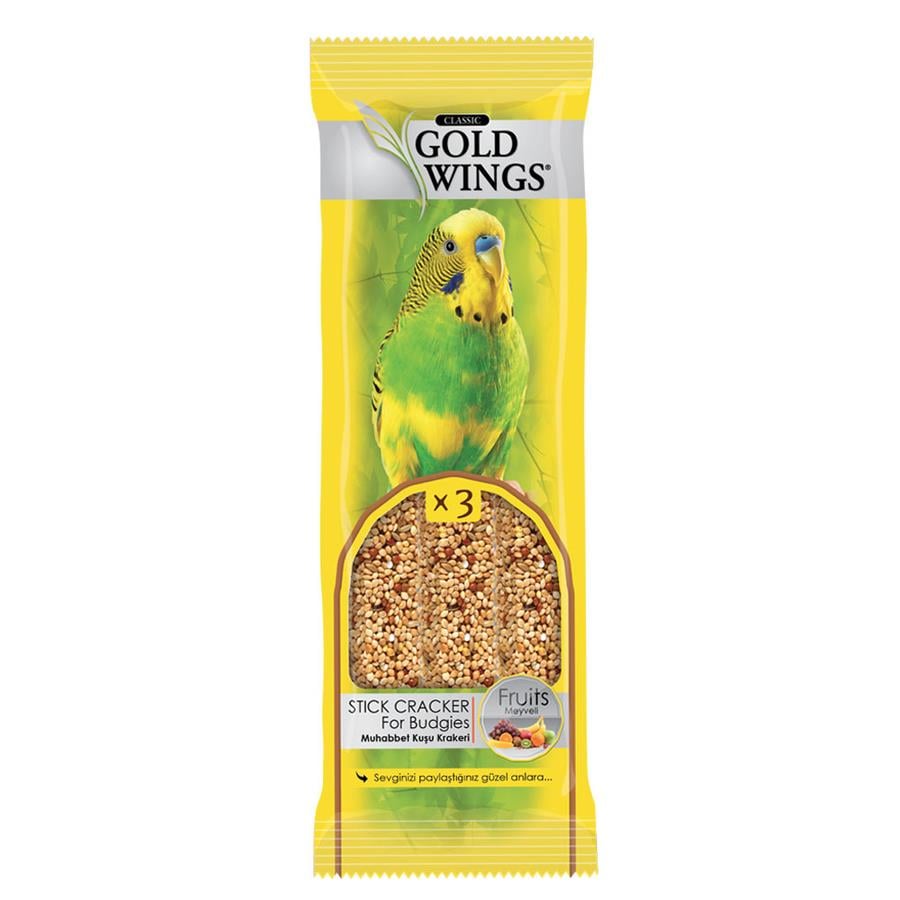 Gold Wings Meyveli Muhabbet Kuşu Krakeri 3'lü