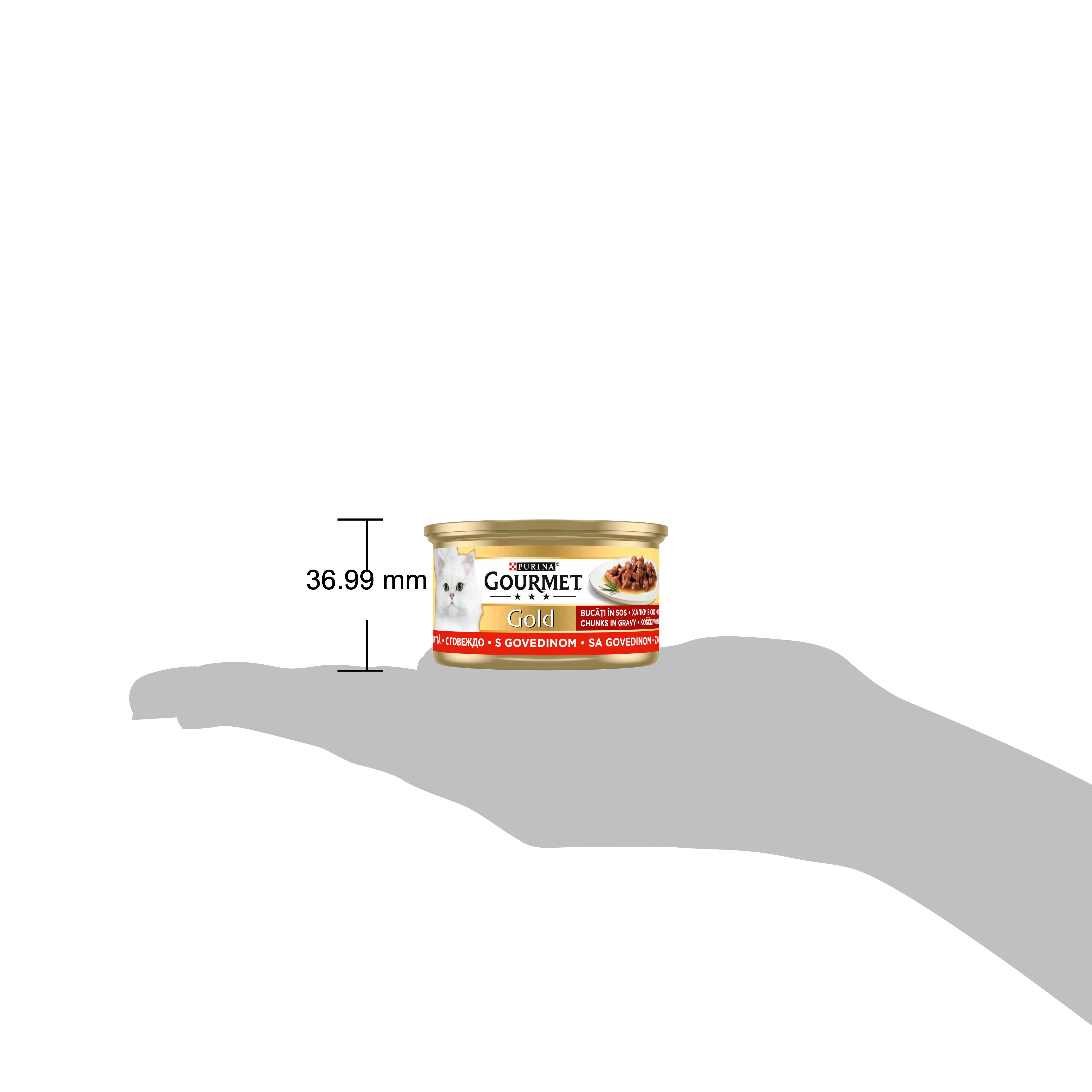 Gourmet Gold Soslu Parça Sığır Etli Yetişkin Kedi Konservesi 85 Gr