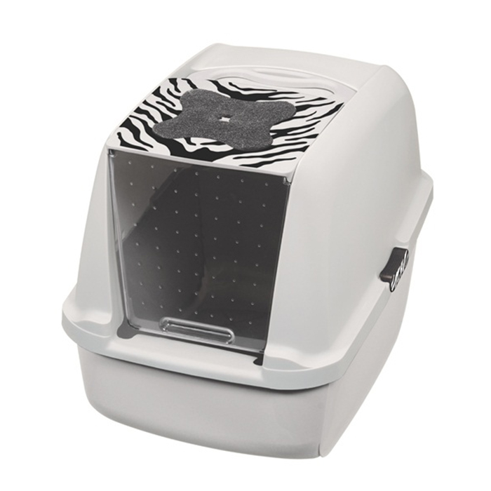 Hagen Catit Kapalı Filtreli Zebra Jumbo Kedi Tuvaleti 57x46x43 Cm