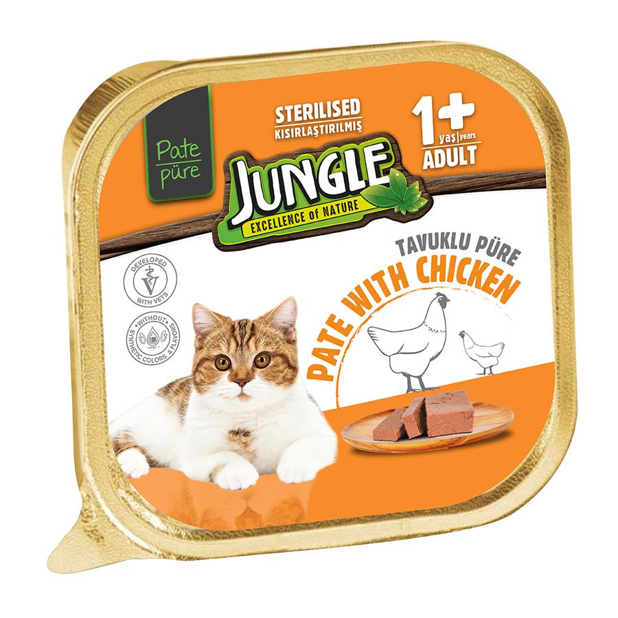 Jungle Tavuklu Kısır Kedi Ezme Yaş Maması 100 Gr