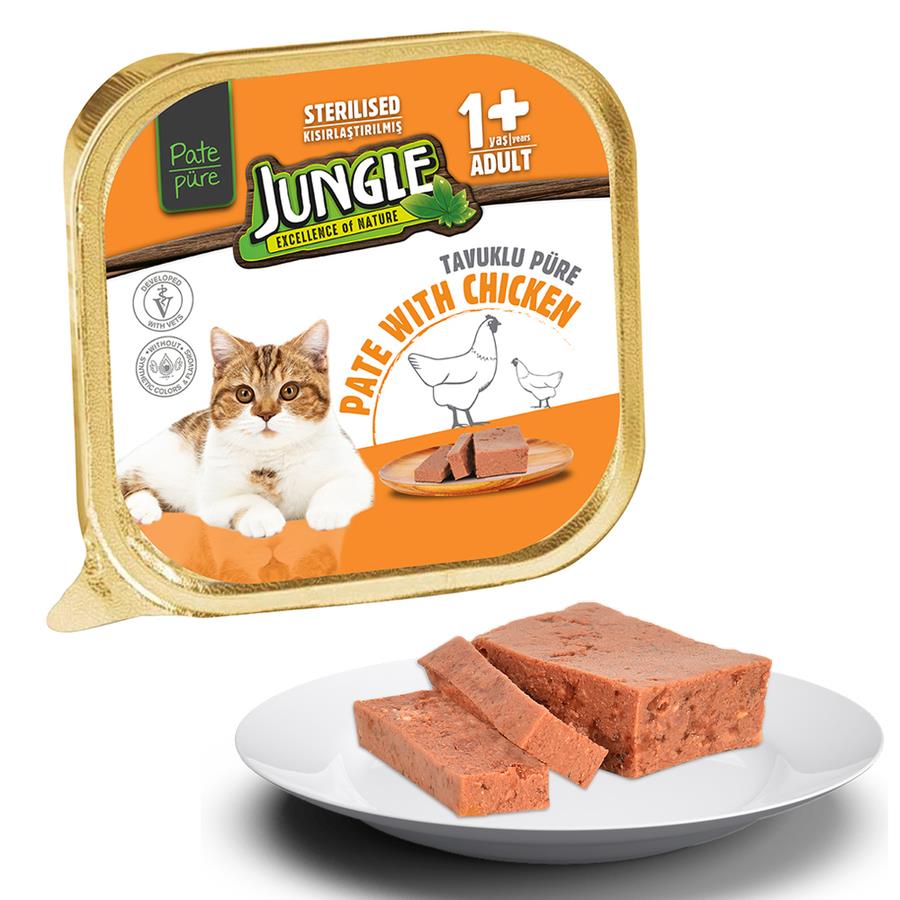 Jungle Tavuklu Kısır Kedi Ezme Yaş Maması 100 Gr