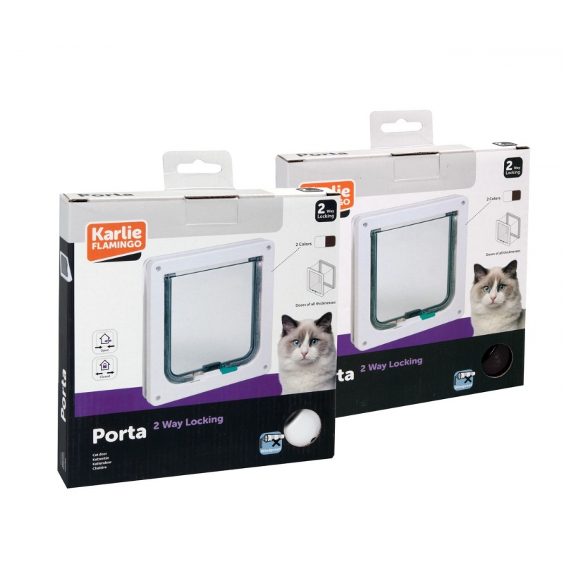 Karlıe 2yön Kilitli Kedi Kapısı 19,2x20cm Kahverengi