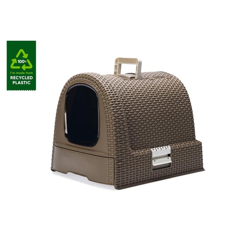 Karlie Çekmeceli Kapalı Kedi Tuvaleti Kahverengi 51x38,5x39,5 Cm
