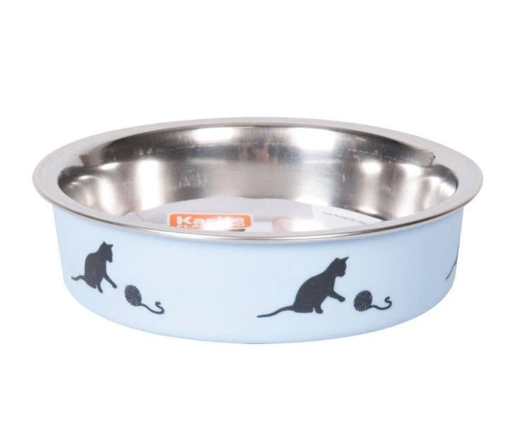 Karlie Çelik Kedi Mama Kabı Mavi 160 Ml
