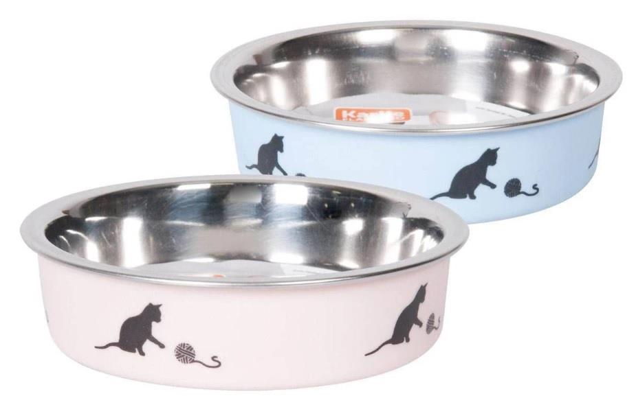 Karlie Çelik Kedi Mama Kabı Mavi 160 Ml