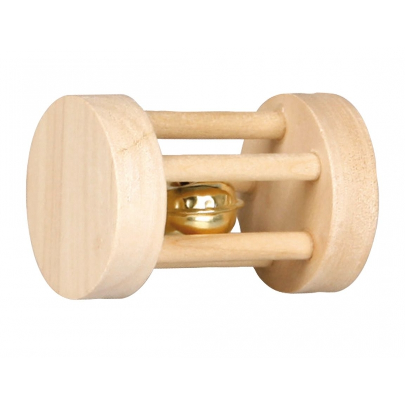 Karlıe Çıngıraklı Ahşap Kemirgen Oyuncağı 7x5cm