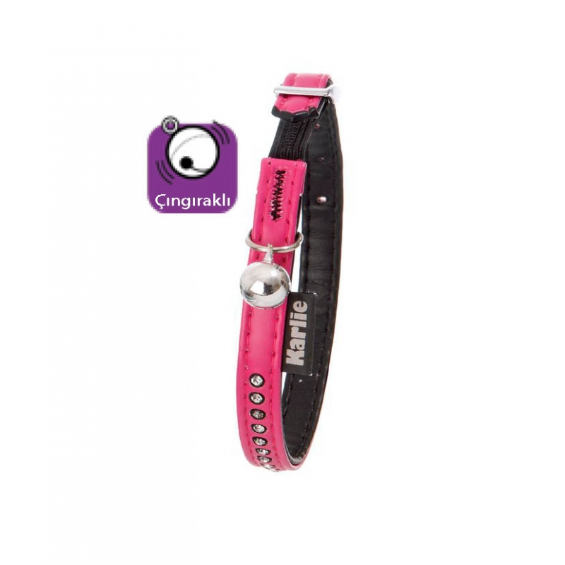 Karlie Deri Kedi Boyun Tasması 30cm Pembe