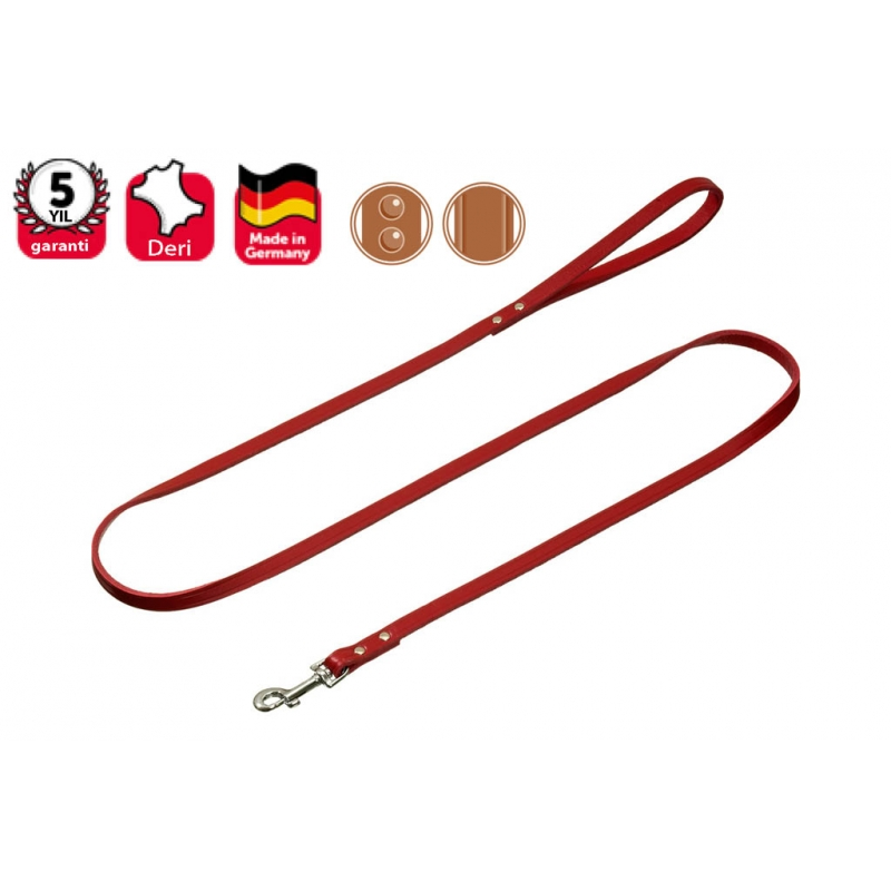 Karlie Deri Köpek Gezdirme Kayışı 100cm-20mm Kırmızı