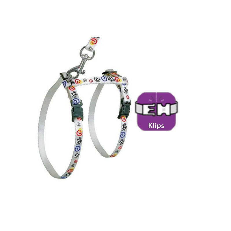 Karlie Kedi Vücut Tasması + Uzatması 120cm Beyaz