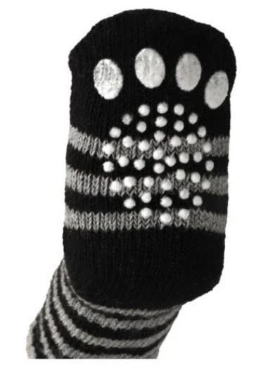 Karlie Köpek Çorabı 4'lü XS Gri & Siyah 39x28 Mm