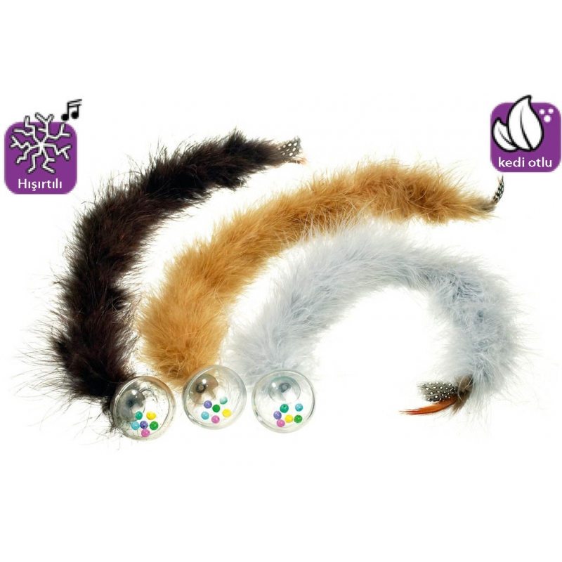 Karlıe Kuyruklu Çıngıraklı Top Kedi Oyuncak 45cm