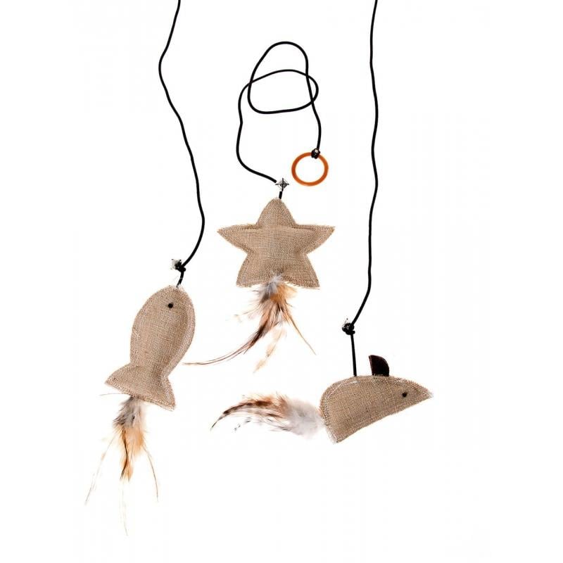 Karlie Tüylü Ve İpli Kedi Oyuncağı 10 Cm