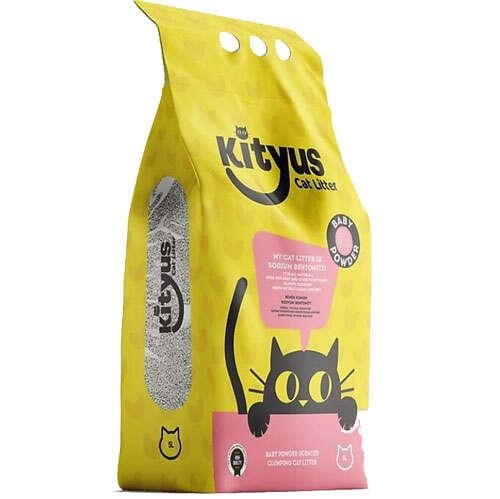 Kityus Aura Green Bebek Pudra Kokulu Topaklanan İnce Kedi Kumu 10 Lt