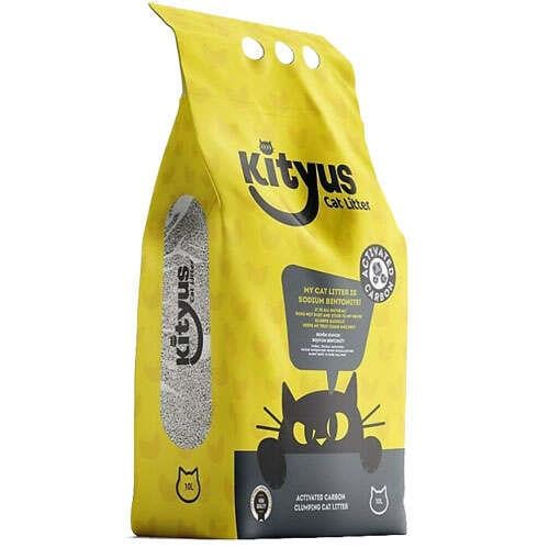 Kityus Natura Green Activated Karbonlu Topaklanan İnce Kedi Kumu 10 Lt