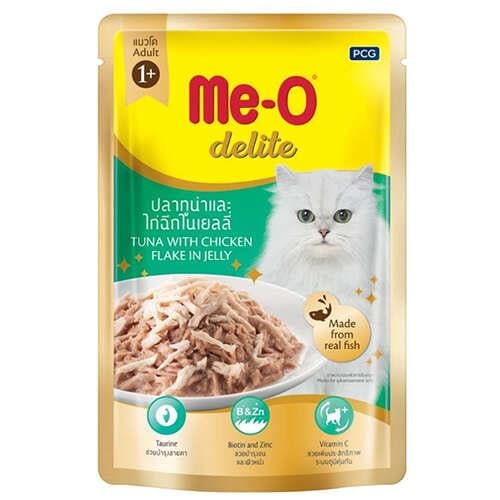 Me-O Delite Pouch Ton Balıklı ve Tavuk Etli Yetişkin Kedi Yaş Maması 70 Gr