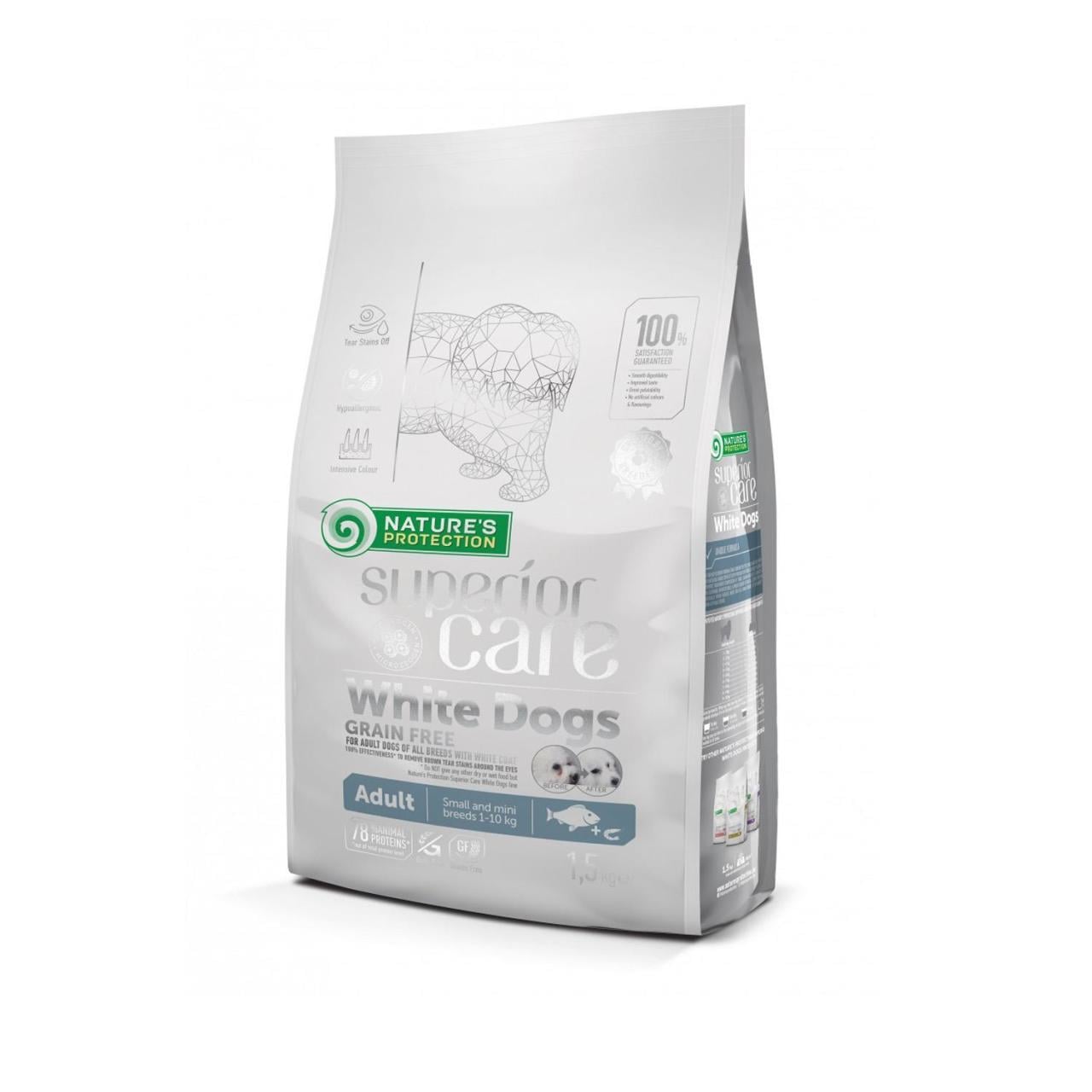 Nature's Protection Superior Care Mini Tahılsız Balıklı Küçük Irk Beyaz Tüylü Yetişkin Köpek Maması 1.5 Kg