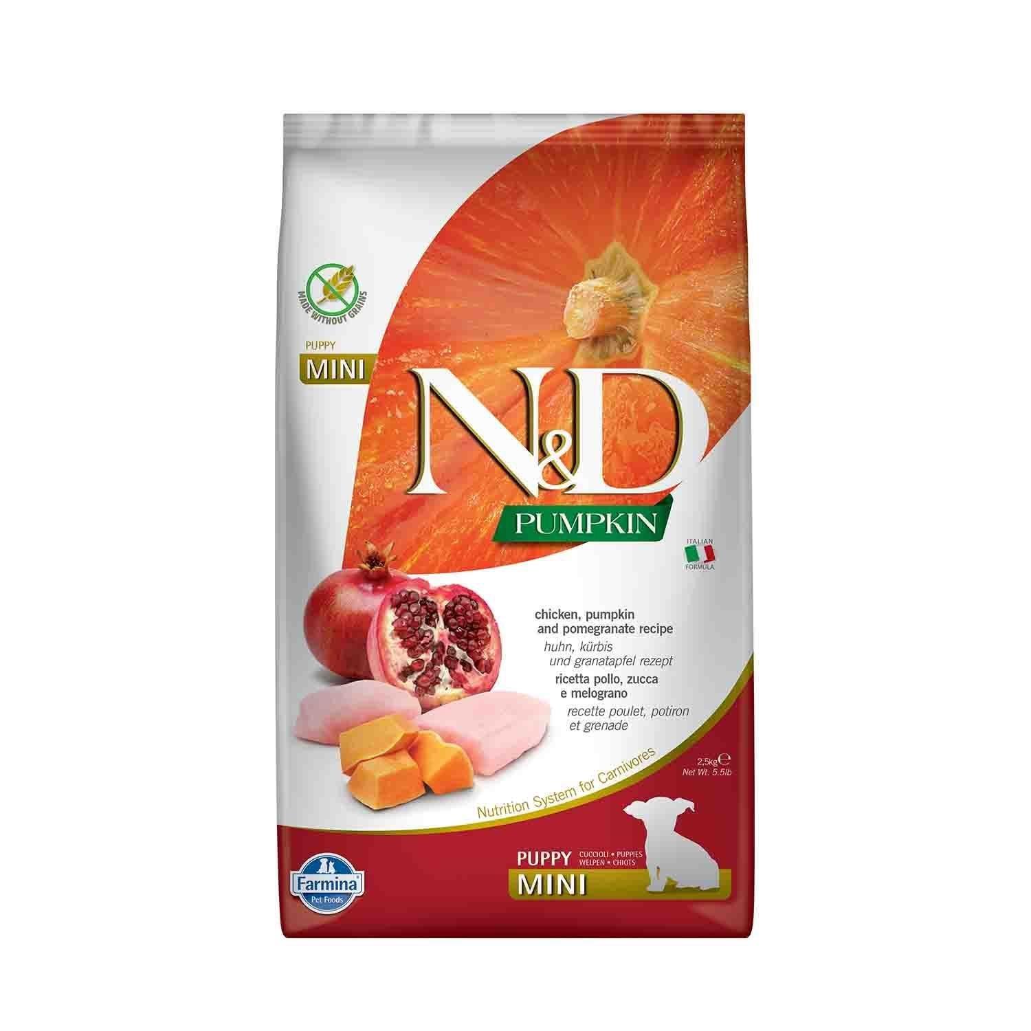 N&D Pumpkin Puppy Mini Tahılsız Tavuklu Bal Kabaklı Narlı Küçük Irk Yavru Köpek Maması 7 Kg