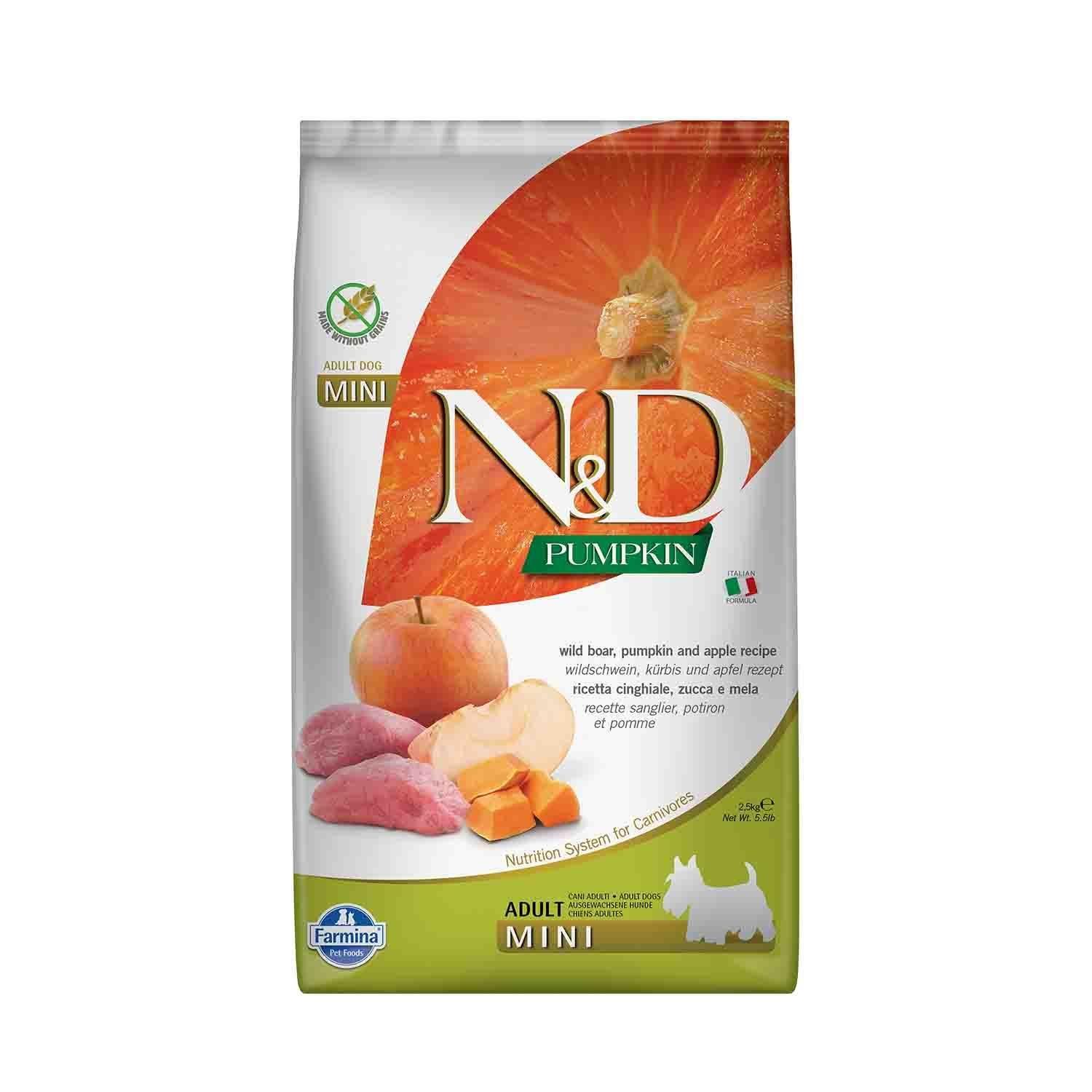 N&D Pumpkin Tahılsız Mini Bal Kabaklı Yaban Domuzlu Elmalı Küçük Irk Yetişkin Köpek Maması 7 Kg