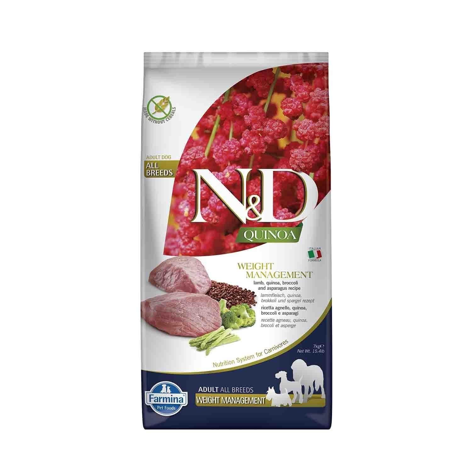 N&D Quinoa Weight Management Tahılsız Kuzu Kinoa Light Yetişkin Köpek Maması 7 Kg