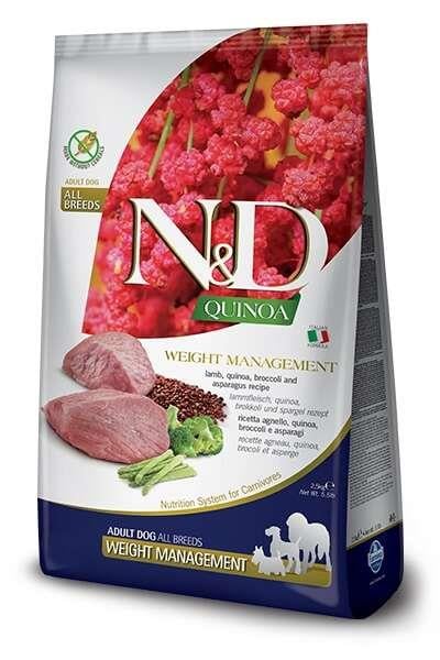 N&D Quinoa Weight Management Tahılsız Kuzu Kinoa Light Yetişkin Köpek Maması 2.5 Kg