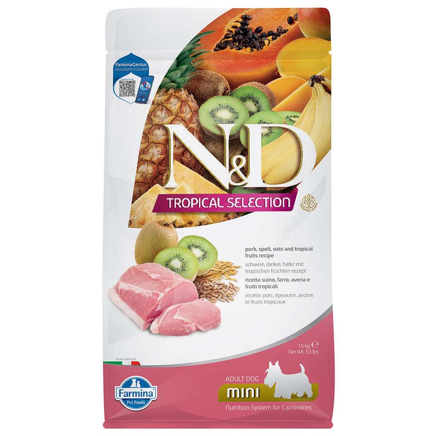 N&D Tropical Selection Mini Düşük Tahıllı Domuz ve Meyveli Küçük Irk Yetişkin Köpek Maması 1.5 Kg