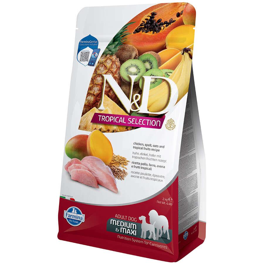 N&D Tropical Selection Tavuklu Meyveli Orta ve Büyük Irk Yetişkin Köpek Maması 2 Kg