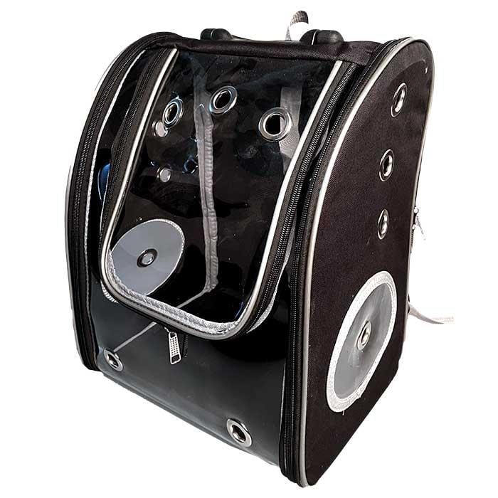 Petpretty Şeffaf Siyah Kedi ve Köpek Taşıma Sırt Çantası 30x25x40 Cm