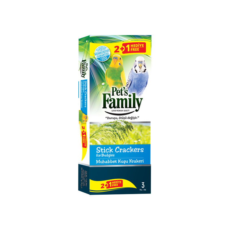 Pet's Family Muhabbet Kuşu Krakeri 3'lü