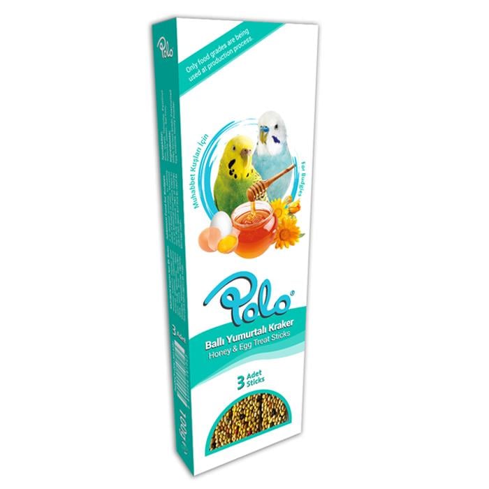 Polo Ballı Yumurtalı Muhabbet Kuşu Krakeri 3'lü