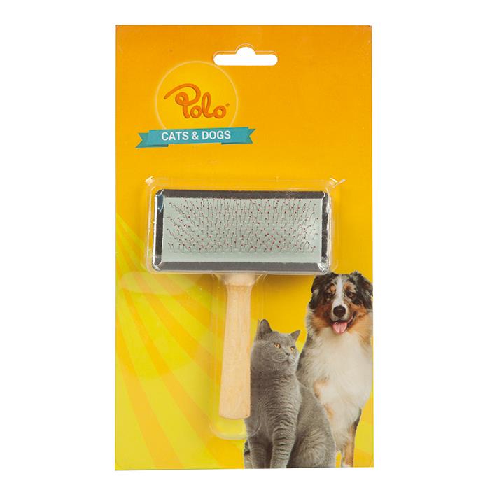 Polo Tahta Saplı Evcil Hayvan Fırçası Medium