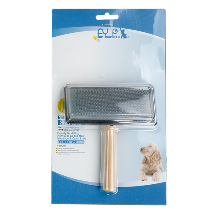 Polo Tahta Saplı Evcil Hayvan Fırçası Large