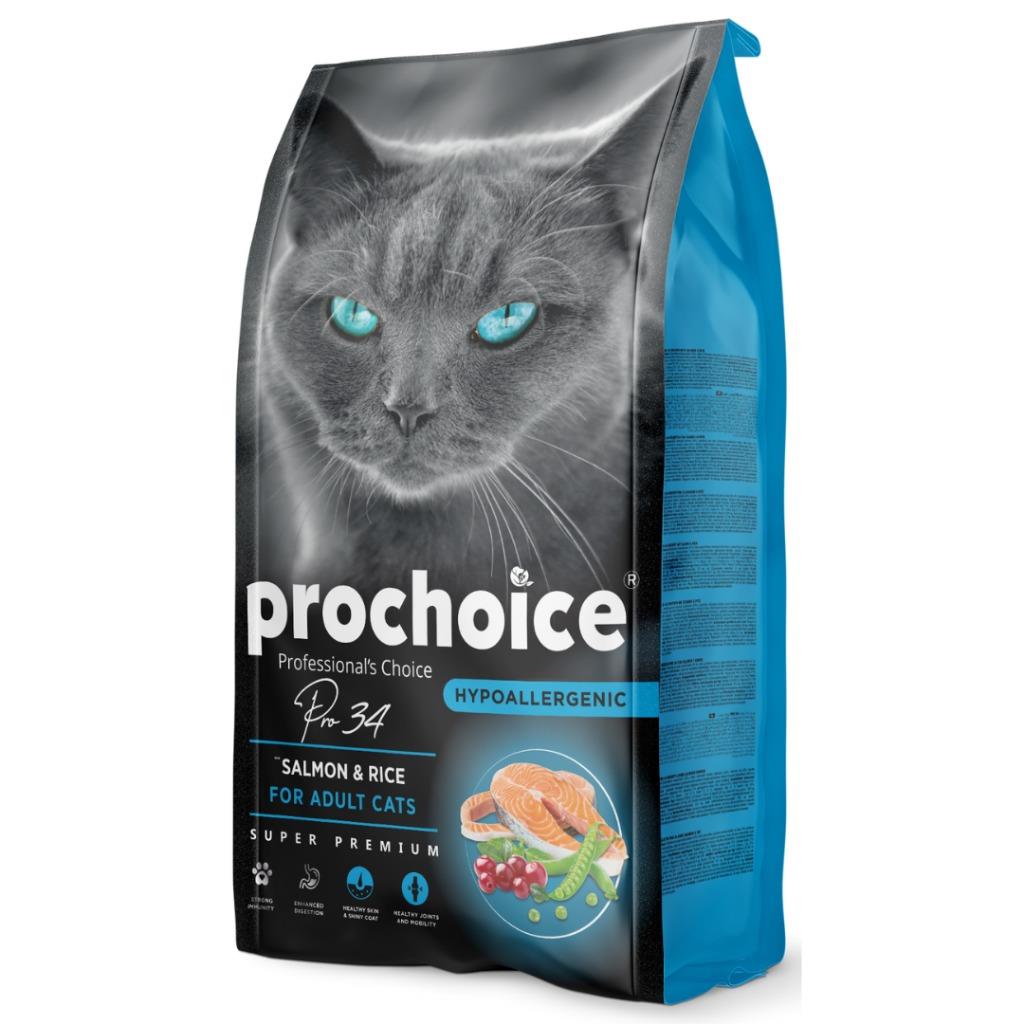 Prochoice 34 Düşük Tahıllı Somonlu ve Pirinçli Yetişkin Kedi Maması 15 Kg