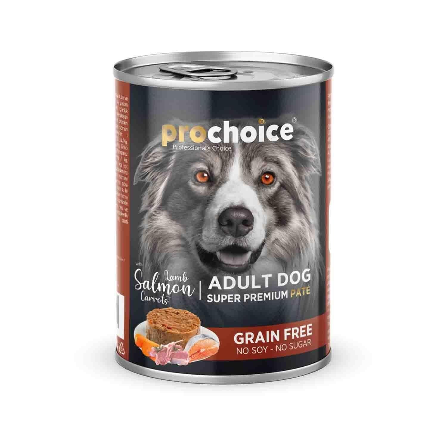 Prochoice Kuzulu ve Somonlu Şekersiz Ezme Yetişkin Köpek Konservesi 400 Gr