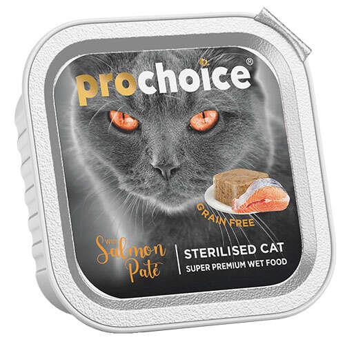 Prochoice Sterilised Pate Somonlu Tahılsız Kısırlaştırılmış Yaş Kedi Maması 100 Gr
