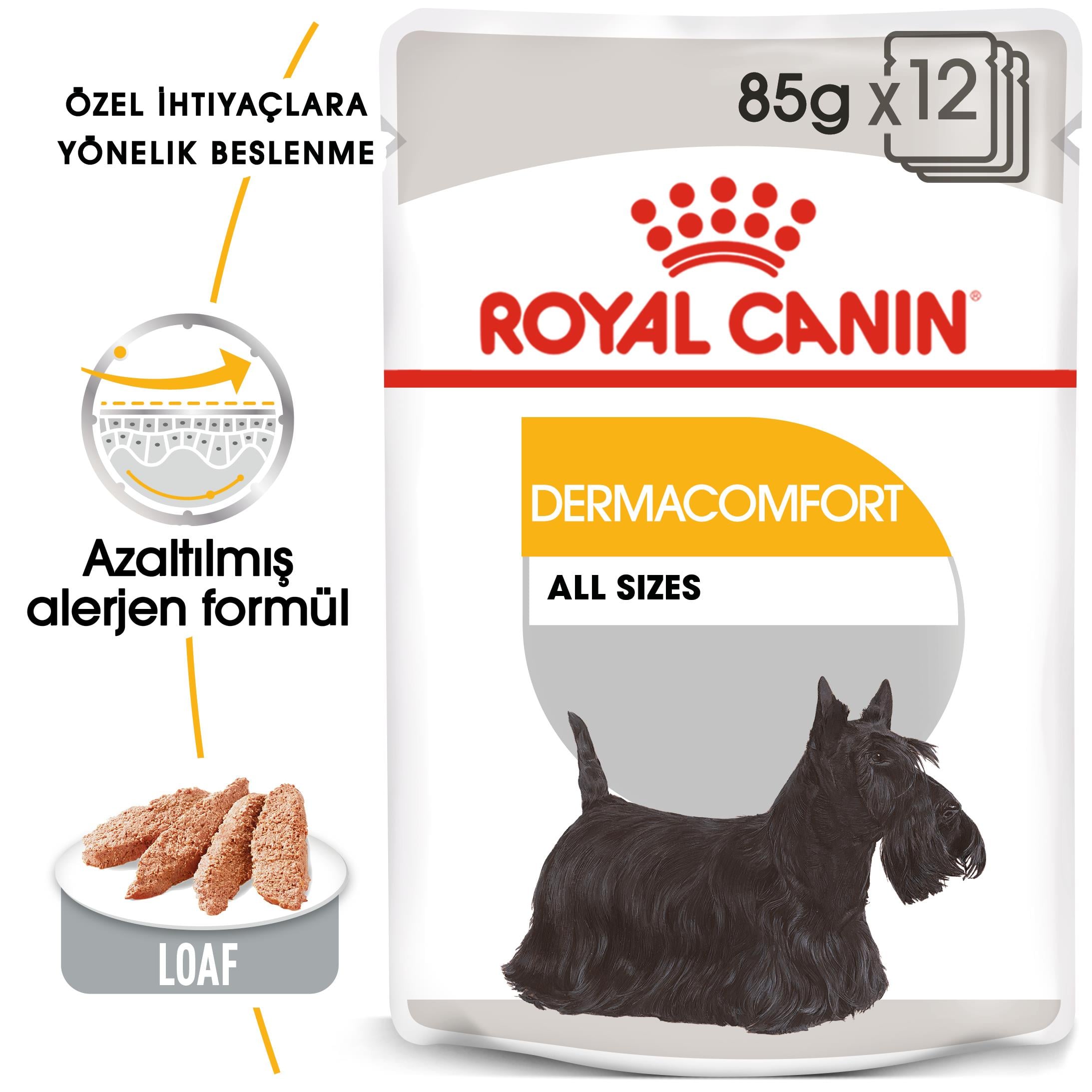 Royal Canin Dermacomfort Loaf Pouch Deri Hassasiyetli Yetişkin Köpek Yaş Maması 85 Gr