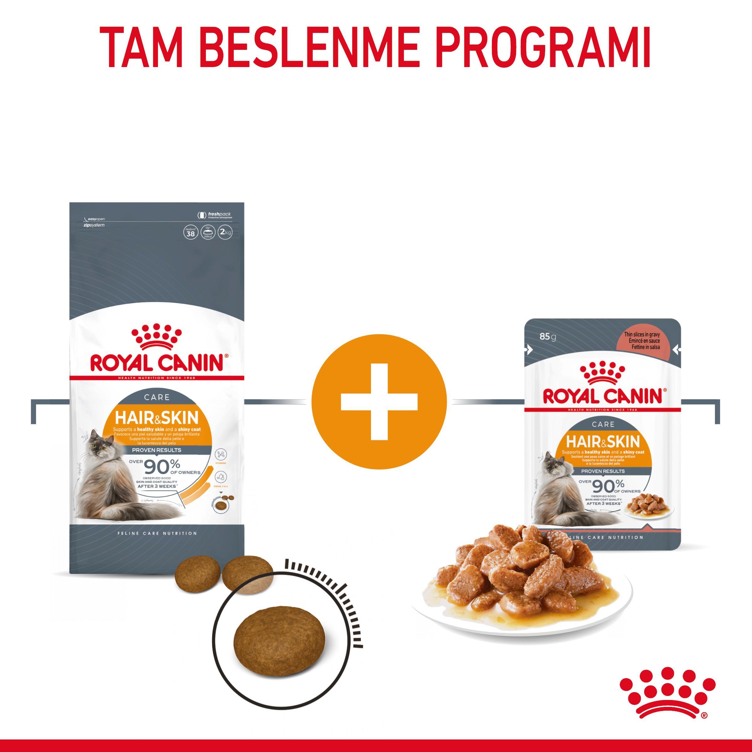 Royal Canin Hair&Skin Gravy Pouch Deri ve Tüy Sağlığı İçin Yetişkin Kedi Yaş Maması 85 Gr