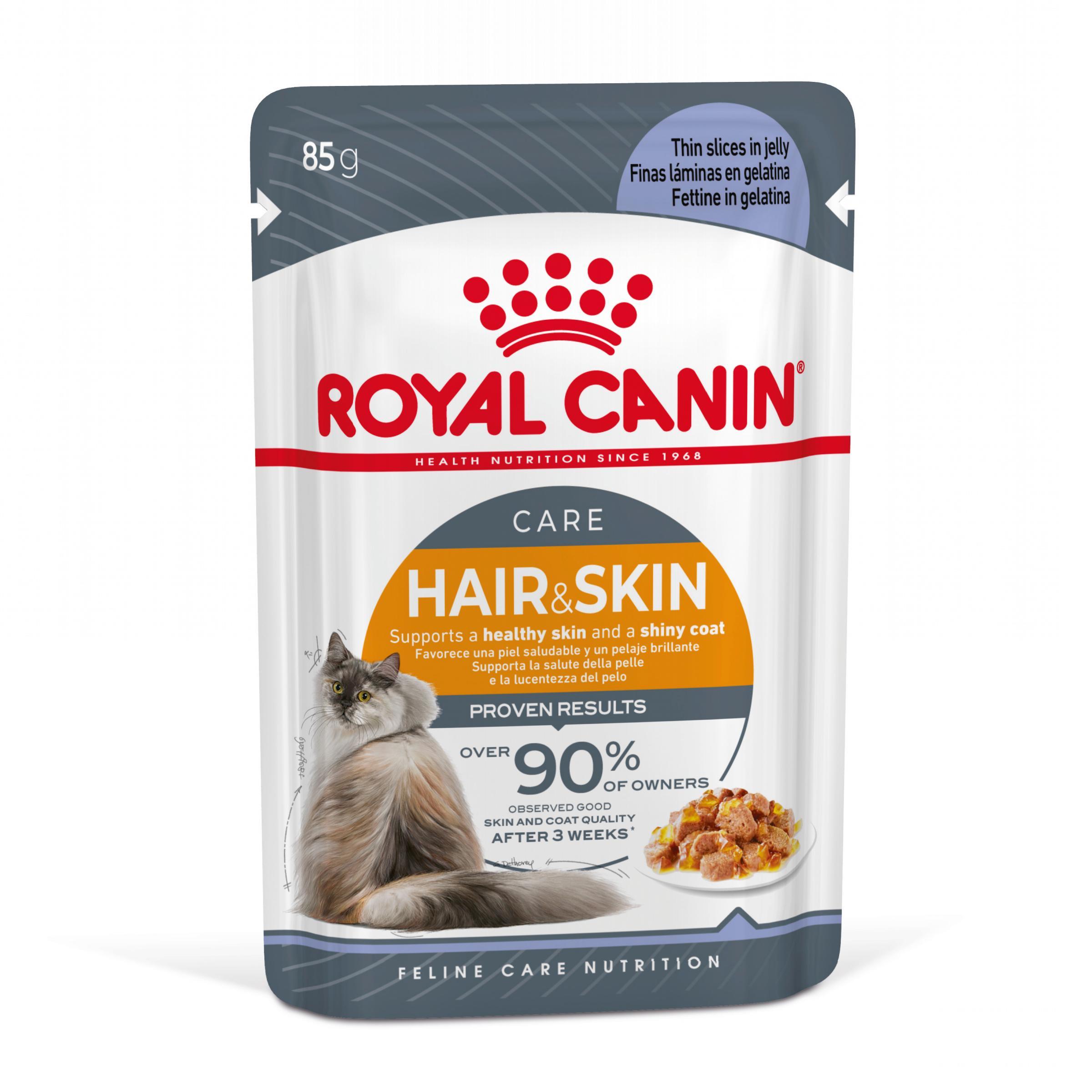Royal Canin Hair&Skin Jelly Pouch Deri ve Tüy Sağlığı İçin Yetişkin Kedi Yaş Maması 85 Gr