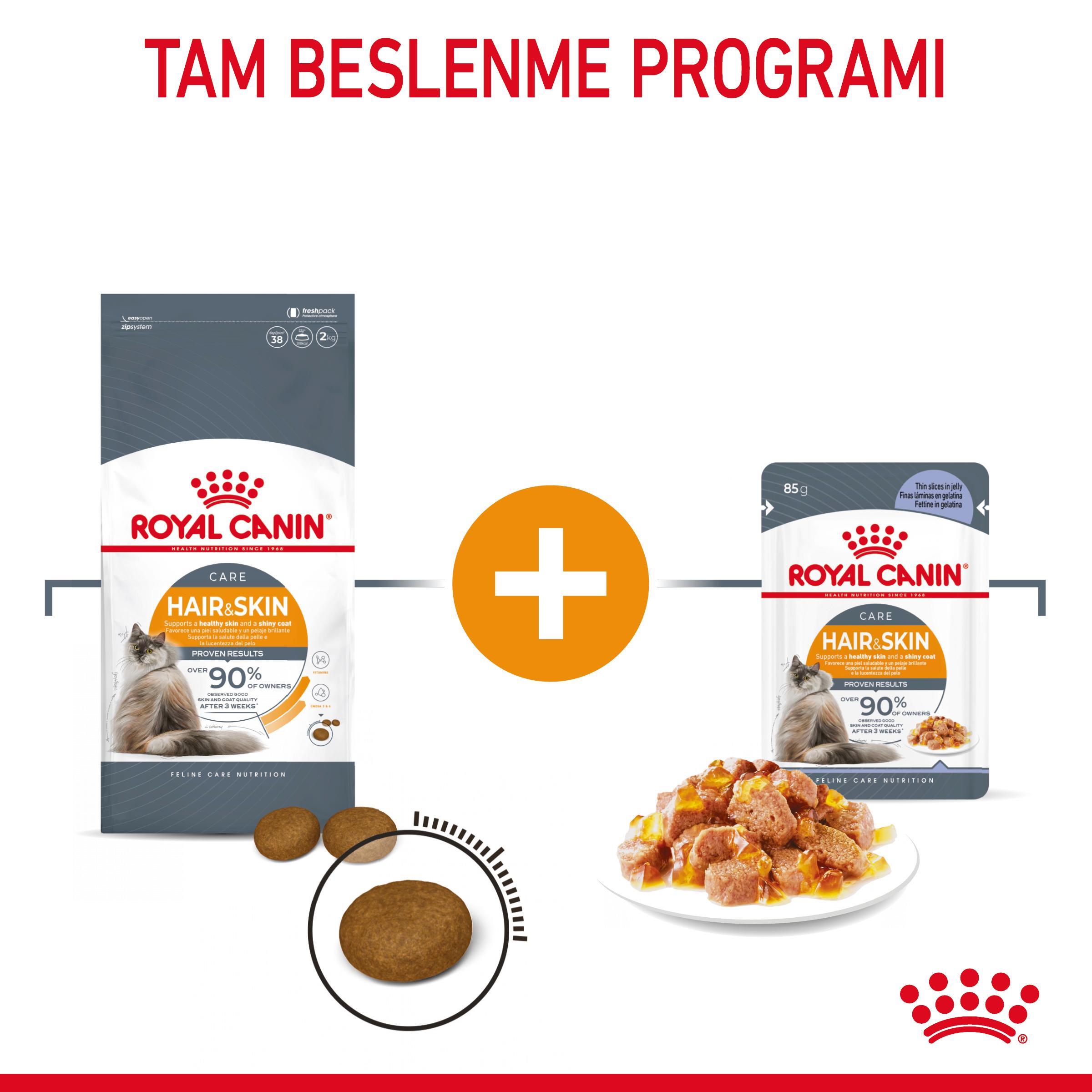 Royal Canin Hair&Skin Jelly Pouch Deri ve Tüy Sağlığı İçin Yetişkin Kedi Yaş Maması 85 Gr